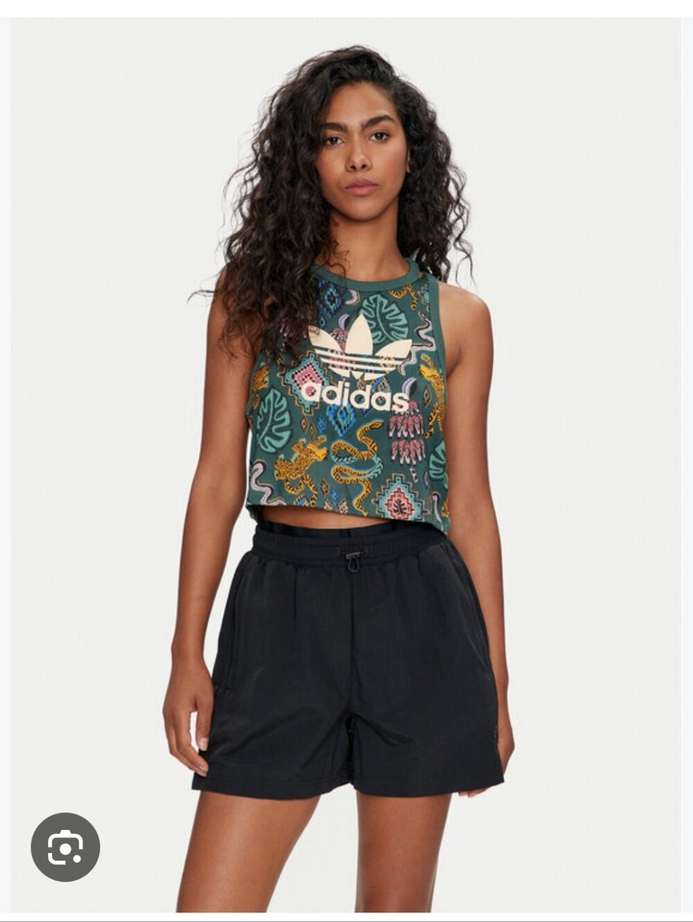 Adidas X Farm RIO Green Printed Racerback Crop Tank